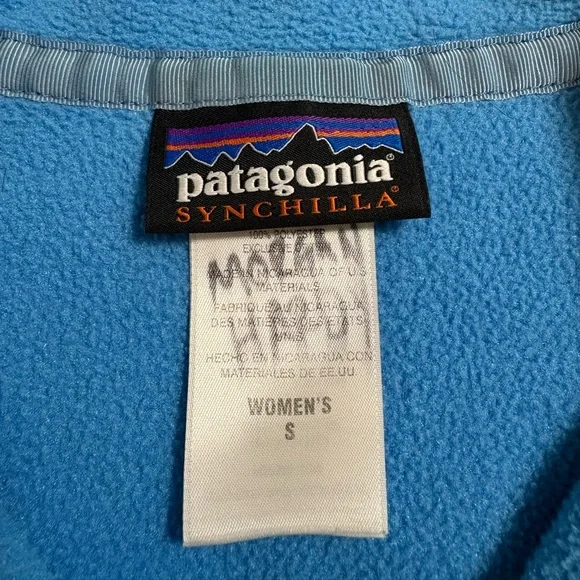 Patagonia Synchilla Women’s Blue Fleece Snap Pullover - Picture 5 of 10